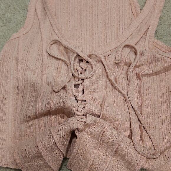 POL Ribbed Tank – Lace-Up Front, Small - Picture 3 of 4